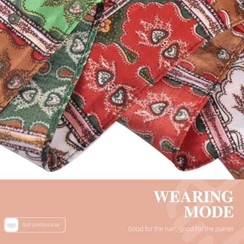 35 Inches Silk Head Scarf-Satin Hair Scarves Silk Bandana Scarf Headscarf for Women's Fashion Scarves - color: Cashews With Buddha-yellow