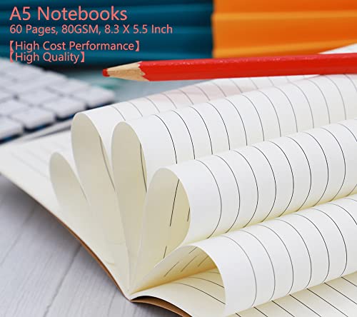 32 Pack Notebook Journals for Travelers, Students and Office, Writing Diary Subject Notebooks Planner with Thick Paper, 60 Pages, 30 Sheets, 8.3x5.5 inch, A5 Size, Travel Journal Set (Lined) - style: 32pack Lined page