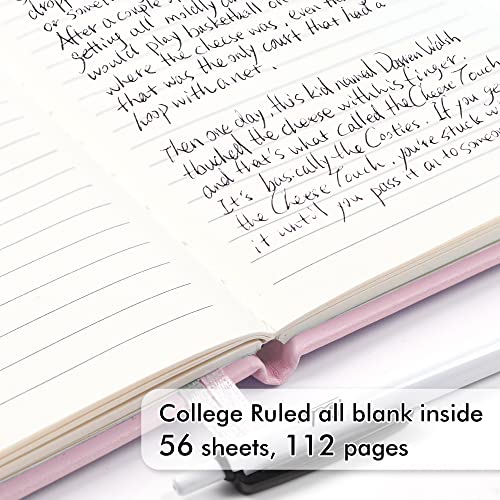 feela 6 Pack Pocket Small Notebooks Bulk, Mini Cute Memo Notepads Hardcover College Ruled Lined Journals with Pen Holder for Women Girls Office School, with 6 Black Pens, 3.5”x 5.5”, A6, Rose Pink - color: 6 Rose Pink
