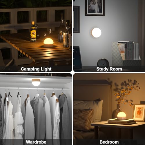 Kintion Portable Night Light, Rechargeable Dimmable 8 Color Lighting (2pcs) - color: Brown 2pcs