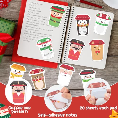 CJiangpo 30Pcs Christmas Sticky Notes - Cute Santa Elk Sticky Note Pads, 600 Sheets Self Stick Notepad Memo Pads Page Markers Kids Classroom Rewards Christmas Party Favor Gifts Stocking Stuffers - color: Christmas