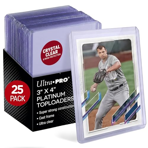 Ultra Pro 3" x 4" Clear Platinum Toploader for Trading Cards, 25 Pack