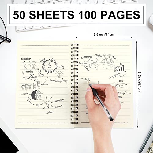 Yahenda 54 Pcs Spiral Notebooks, 1 Subject, Wide Ruled, Dark Gray - color: Dark Gray