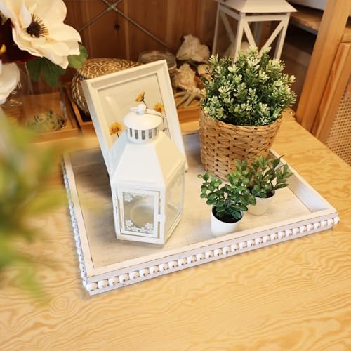 Hrastany Wood Coffee Table Serving Tray, Whitewashed, 15.7"*11.8"*1.57" - color: Re Whitewashed, size: 15.7" x 11.8" x 1.6"