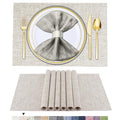 BETEAM Placemats Set of 6, Woven Place mats for Dining Table, Beige White - color: Beige White, size: 6 Pcs