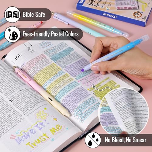 WRITECH Bible Mate Journaling Set: Highlighters & 1.0mm Ballpoint Pens 9ct - color: Multicolor-1.0mm