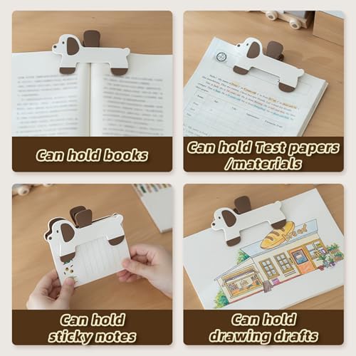 Book Clip to Hold Book Open,Sturdy Non-Slip Page Holder Clips for Reading - color: 2 Brown