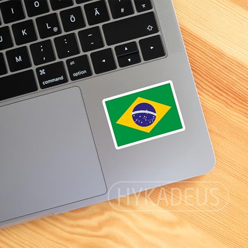 (3Pcs) Brazil Flag Sticker – Brazilian Stickers Country Flags, 3" x 2.1" - color: Brazil
