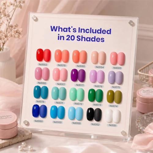 Beetles Gel Nail Polish Set, 20 Colors All Season Gel - color: A-Vibrant Subtle