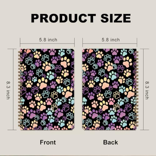 2 Pcs Colorful Dog Paw A5 Spiral Notebook, Cute Cat Paw Journal 160 Pages - color: Multicolour 0212