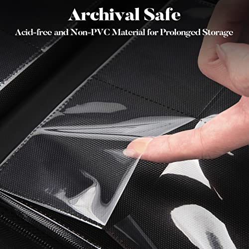 Fabmaker 4 Pocket Zip Card Binder, PU Trading Card Binder for 320 Cards - color: Red, size: 4 Pocket - 10.2" x 7.5"