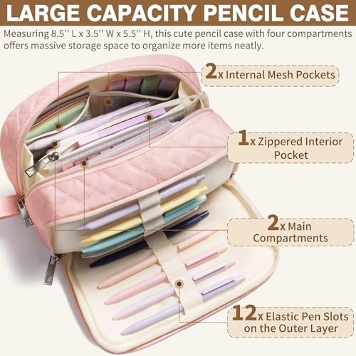 62PCS Aesthetic Back to School Supplies w/ Cute Pencil Case Stationary Set - color: Blue