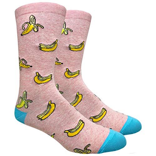 Urban Peacock Men's Novelty Fun Dress Socks Multiple Patterns/Multi-pair Options! - color: Bananas - Pink