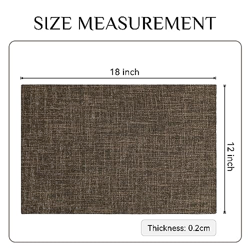 Softalker Faux Linen Cloth Placemats Set of 6-12 x 18 Inch, Brown - color: Brown, size: 6pc