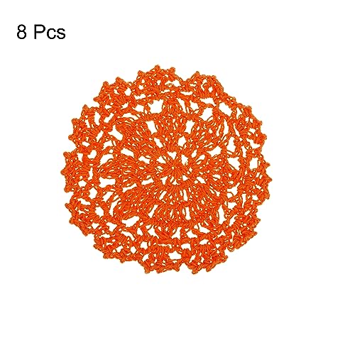 uxcell Fabric Coasters, 8pcs 4" with Floral Pattern Orange - color: Orange