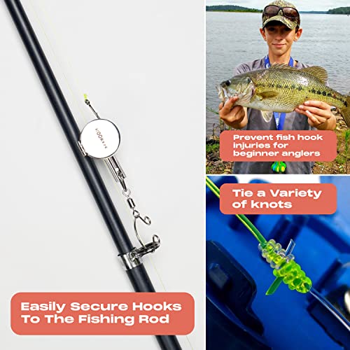 HOOK-EZE Fishing Knot Tying Tool | Protect from Fish Hooks | Tie Fishing Knots Easily | Cool Gadgets for Fishermen | Ice Fly Fishing | Fishing Accessories for Beginner Anglers | Nail Knot Tool - color: Metal, style: Nail Knot