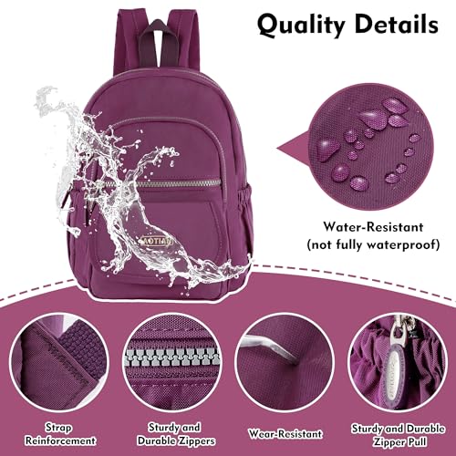 AOTIAN Mini Backpack for Women, Lightweight Sturdy Nylon Small Daypack - color: Mini Deep Purple