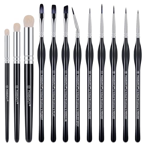 PANDAFLY Miniature Paint Brushes Drybrush Set, 12 Sizes - size: 12 Size