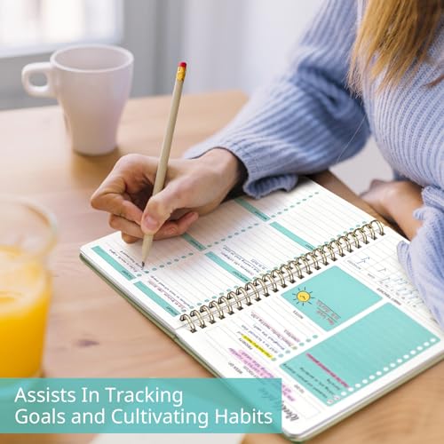 Taja Undated Weekly Planner, To Do List Notebook with Habit Tracker, A5 - color: a.Green