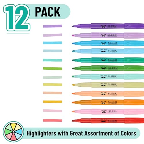 Mr. Pen- Highlighters, 12 Pack, Assorted Colors, Chisel Tip, Quick-Dry - color: Bright, size: 12 Pack