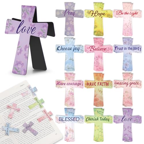 Magnetic Bookmarks, Tumwisk 24PCS Magnetic Bible Cross Bookmarks - color: Cross
