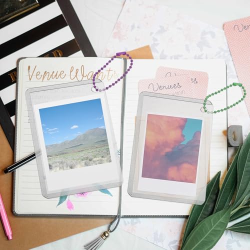 TEHAUX 10 Sets Clear Photocard Holder Keychains, 3.8 x 2.7 in Sleeve Size - size: 9.1X6.4X0.1CM