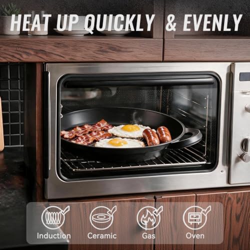 Vinchef 13in Nonstick Grill Pan with Lid