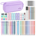 Four Candies 56 PCS School Supplies with Cute Pencil Case (Light Purple) - color: Light Purple