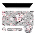 iCasso Desk Blotter for Workspace, Pink Floral 35.4"x15.7" Mousepad - color: Tea Rose