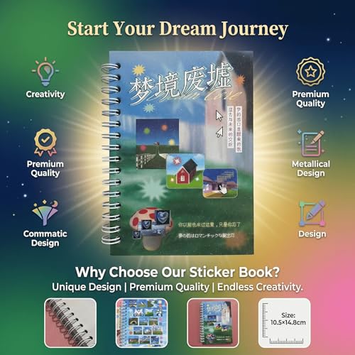 Dreamcore Sticker Book for Journaling & Scrapbooking, 30 Sheets Y2K Kawaii Japanese-Inspired Paper Stickers for Junk Journal Supplies, Planner Decor, - color: Dream