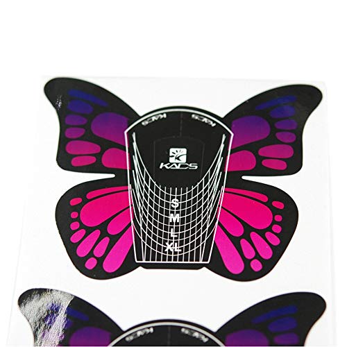 KADS 100Pcs Butterfly Nail Forms Self Adhesive Extension Poly Nail Gel Tool