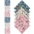 GREATEE Handkerchief for Women Cotton Floral Printed Ladies Cotton Hankies - color: Leaf-6pcs