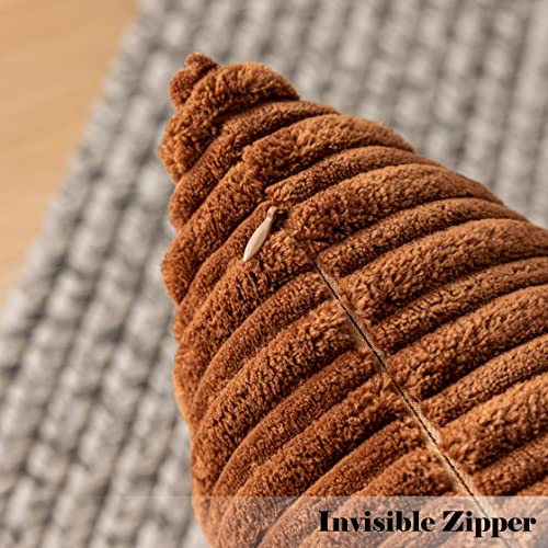 Kevin Textile Striped Corduroy 16”x16” Pillow Covers 2 Pack, Brown - color: Brown, size: 16" x 16" (Pack of 2)