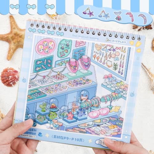 10Pcs Big Size 3D Stickers Scene Book Scenes Sticker - color: Blue