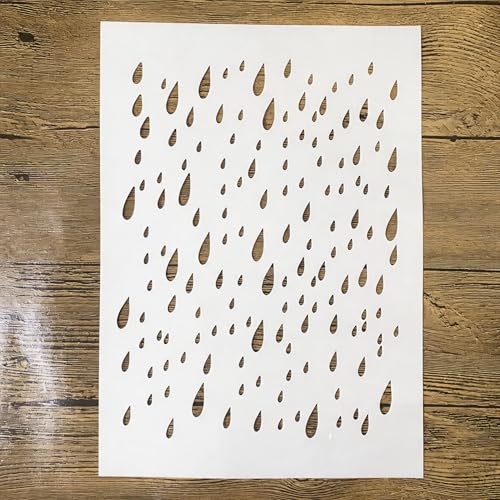 TIAMECH A4 Reusable Raindrop Stencil for Painting - style: Raindrop Water Drop