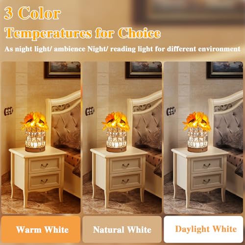 Birthday Gifts for Women/Mom Sunflower Cordless Table Lamp - style: O-square