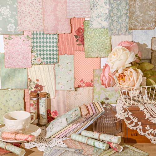 240 Sheets Vintage Floral Scrapbook Paper - 8 Aesthetic Floral Themed Patterns with Burnt Vintage Edges,DIY Craft Paper for Junk Journals, Planners, Scrapbooking, Collage, 3.94 X 5.51 Inch - color: Multicolor 16