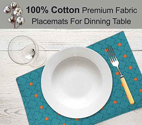 Ruvanti Placemats Set of 6, 100% Cotton Place Mats of 13"x19" – Combo - color: Combo