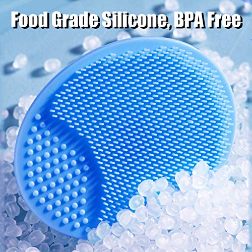 Baby Bath Brush, Baby Cradle Cap Brush, Silicone Massage Brush, Silicone Scrubbers Exfoliator Brush, Baby Skin Scrubbers for Dry Skin and Cradle Cap (Large-Blue & Green) - color: Large - Blue&green