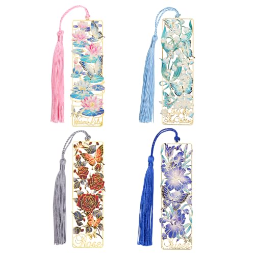 4 Butterfly Metal Bookmarks, Very Suitable for Female Readers (BKM-068-F4) - color: Butterfly Series(bkm-068)