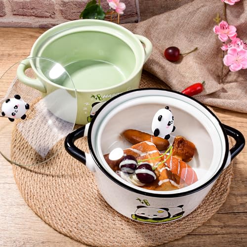 Porcelain Soup Bowl with Lid, Handles, Spoon and Chopsticks, 6'' Ramen Bowl - color: White