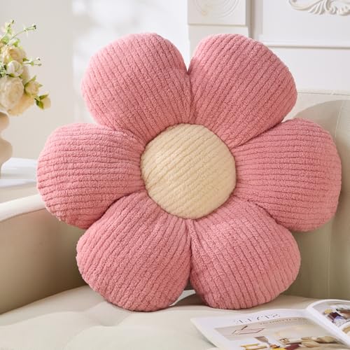 Flower Pillow,15.75" Daisy Pillow Pink Throw Pillows - color: Pink+light Yellow, size: 15.75"