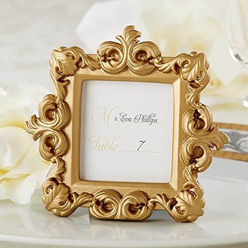Kate Aspen Gold Baroque Royale Place Card & Photo Frame Set - 6 Count Decorative Wedding Registry Holders - style: Baroque