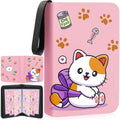 Premium 4-Pocket Trading Card Binder, 400-Card Capacity, Rose Pink - color: Rose Pink