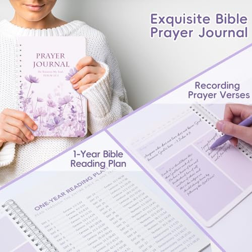 XKDOUS 50 Bible Study Supplies Journaling Kit with Journal and Case, Purple - color: Purple