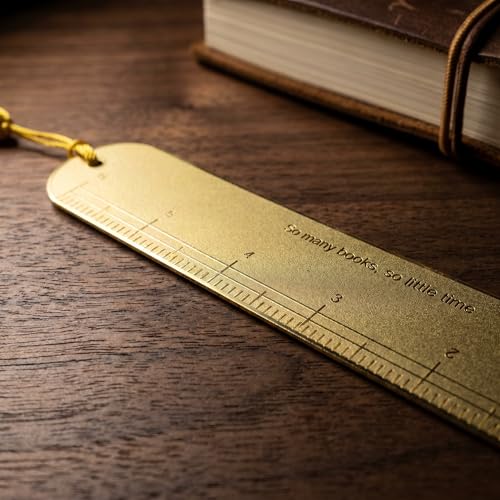 6 Inch Metal Ruler Bookmark, Gold - color: Gold