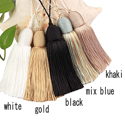 2Pcs Key Tassel with Loop DIY Handmade Craft Accessories,Black - color: Black