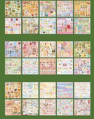 TIAMECH Dreamy Tales Green Japanese Food Stickers Book - color: Dreamy Tales