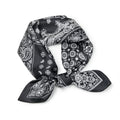 100% Mulberry Silk Scarf - 25.6" Square Neckerchief & Headscarf Gift Packed - color: Black-5