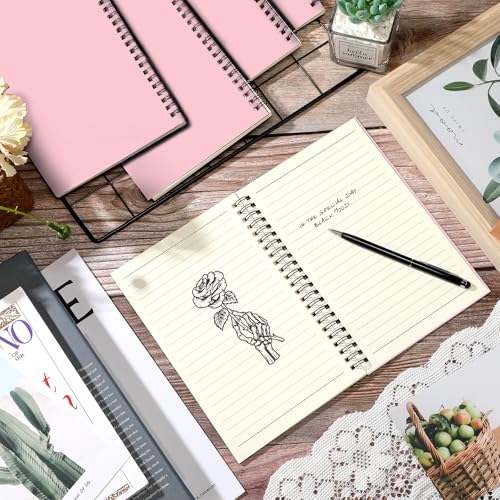 Yahenda 18 Pcs Spiral Notebooks, 1 Subject, Wide Ruled, Pink - color: Pink